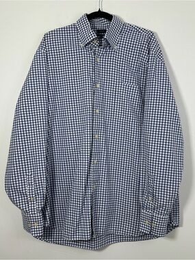 David Chu Men’s XXL Gingham Button Down Shirt 100% Cotton